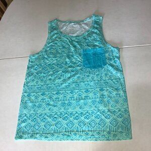 Men's Chubbies Tank Top Size S Blue Sleeveless Beach Geometric